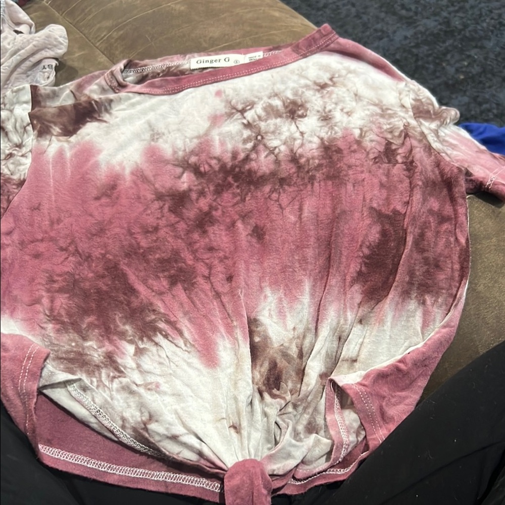 Ginger G Tie-Dye Top - Pink and Brown